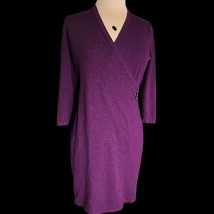 Calvin Klein Deep Purple Long Sleeve Dress